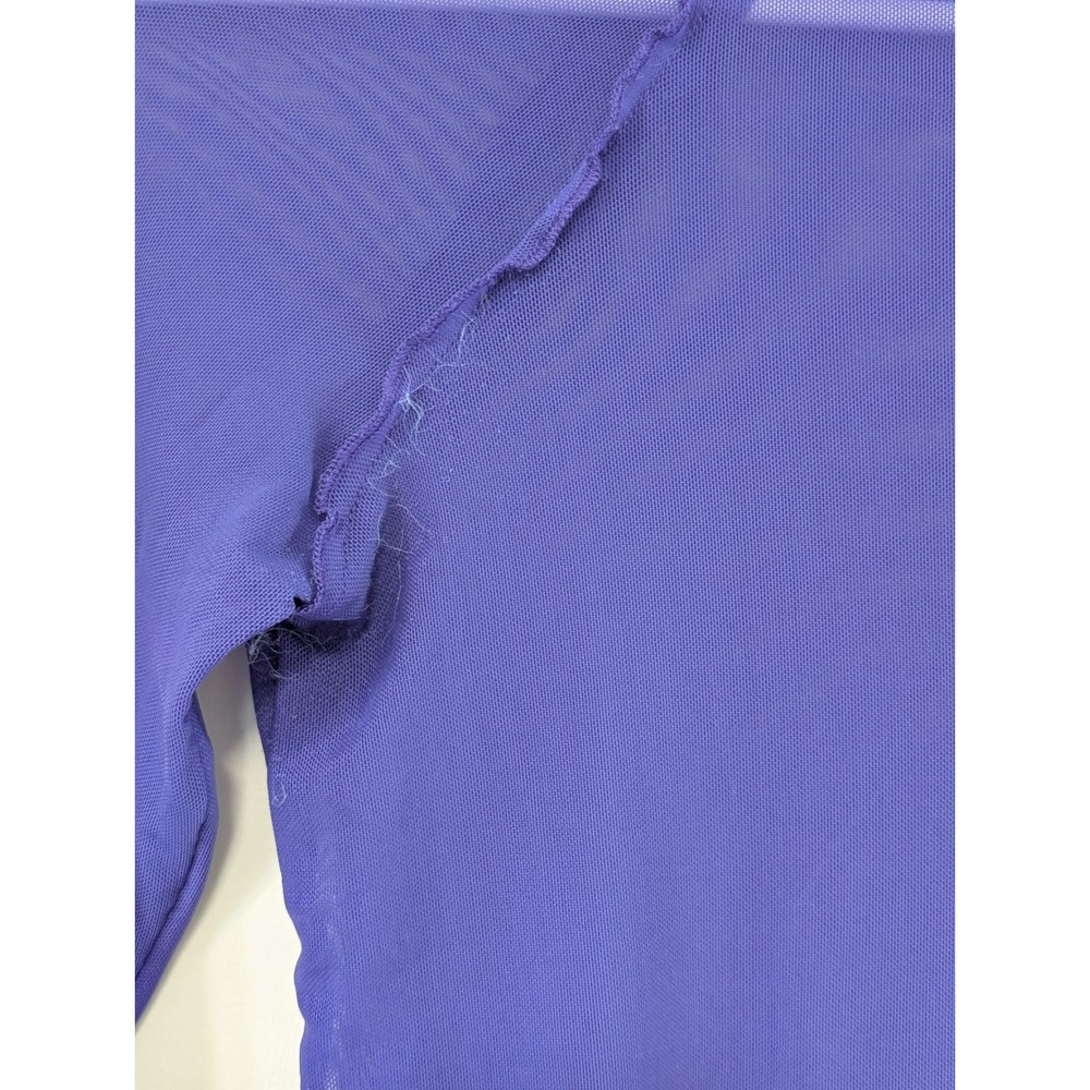 Out From Under Urban Outfitters Purple Sheer Mesh Mock Neck Top Medium Festival - Picture 3 of 7